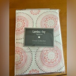 Pink Print Crib Sheet